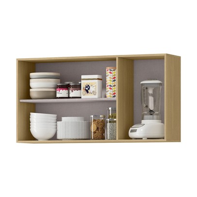 Armário Aéreo de Cozinha 120 Cm Gloria 3 Portas Castanho - Mx Móveis