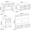 Sala de Estar Completa Decor para TV Até 65 Polegadas 2 Portas Cinamomo/Off White - Pnr Móveis