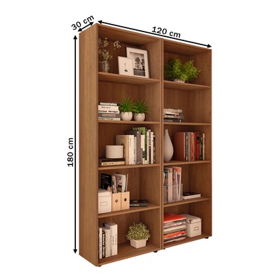 Estante para Livros Multy 8 Prateleiras Cinamomo - Pnr Móveis