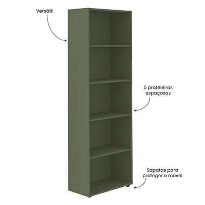 Estante para Livros Multy 8 Prateleiras Menta - Pnr Móveis