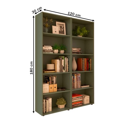 Estante para Livros Multy 8 Prateleiras Menta - Pnr Móveis