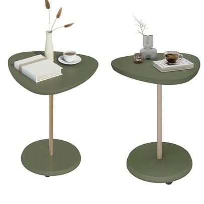 Mesa Canto Bia Kit 2 Peças 100% Mdf Menta - Pnr Móveis