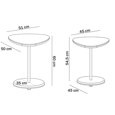 Mesa Canto Bia Kit 2 Peças 100% Mdf Off White - Pnr Móveis