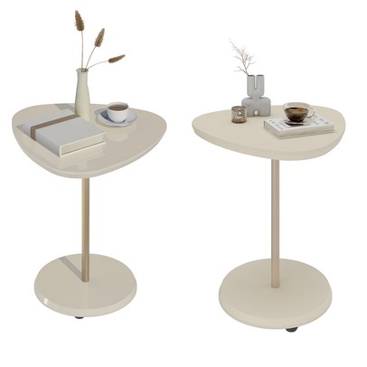 Mesa Canto Bia Kit 2 Peças 100% Mdf Off White - Pnr Móveis