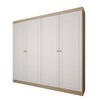 Guarda-Roupa Casal 4 Portas Americano Savana/Branco Fosco - Panorama Móveis