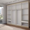 Guarda-Roupa Casal 4 Portas Americano Savana/Branco Fosco - Panorama Móveis