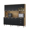 Cozinha Compacta Luiza 10 Portas 2 Gavetas Freijó/Nero - Panorama Móveis