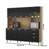 Cozinha Compacta Luiza 10 Portas 2 Gavetas Freijó/Nero - Panorama Móveis