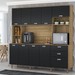 Cozinha Compacta Luiza 10 Portas 2 Gavetas Freijó/Nero - Panorama Móveis