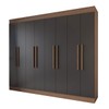 Guarda-Roupa Casal Diplomata 8 Portas 4 Gavetas 100% Mdf Castanho/Preto - Panorama Móveis