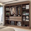 Guarda-Roupa Casal Diplomata 8 Portas 4 Gavetas 100% Mdf Castanho/Preto - Panorama Móveis