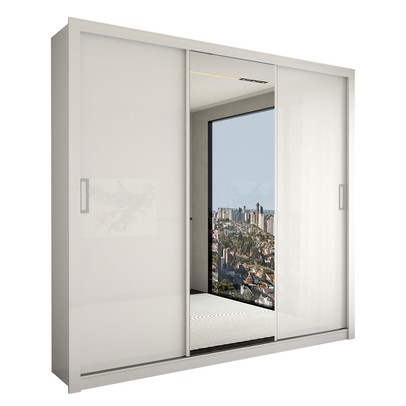 Guarda-Roupa Casal Absolut 3 Portas com Espelho Branco - Panorama Móveis