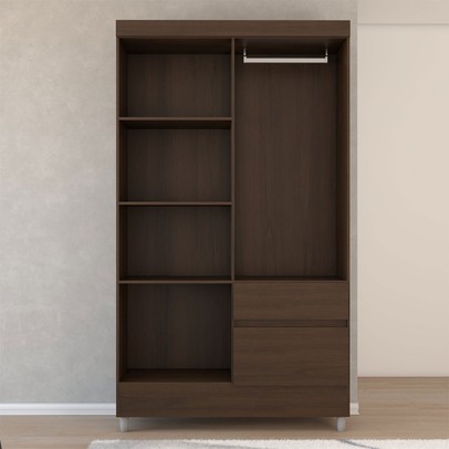 Guarda-Roupa Solteiro Londres 4 Portas 2 Gavetas Imbuia - Panorama Móveis