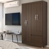 Guarda-Roupa Solteiro Londres 4 Portas 2 Gavetas Imbuia - Panorama Móveis