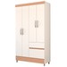 Guarda-Roupa Solteiro Londres 4 Portas 2 Gavetas Branco/Camarim - Panorama Móveis