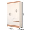 Guarda-Roupa Solteiro Londres 4 Portas 2 Gavetas Branco/Camarim - Panorama Móveis