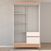 Guarda-Roupa Solteiro Londres 4 Portas 2 Gavetas Branco/Camarim - Panorama Móveis