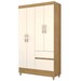 Guarda-Roupa Solteiro Londres 4 Portas 2 Gavetas Branco/Camarim - Panorama Móveis