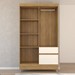 Guarda-Roupa Solteiro Londres 4 Portas 2 Gavetas Branco/Camarim - Panorama Móveis