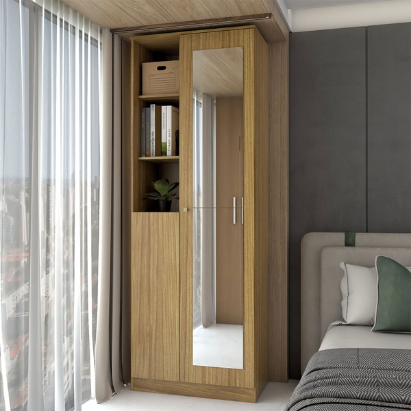 Sapateira Safira 2 Portas 8 Prateleiras com Espelho Marrocos - Panorama Móveis