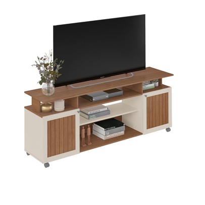 Rack para TV Até 75 Polegadas Ipanema 2 Portas Cinamomo/Off White - Artely