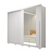 Guarda-Roupa Casal Romanus 2 Portas 4 Gavetas com Espelho Ripado Branco - Caemmun