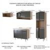 Cozinha Completa Emilia 9 Portas 1 Gaveta com Tampo Smart Preto/Grafite - Panorama Móveis
