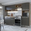 Cozinha Completa Emilia 9 Portas 1 Gaveta com Tampo Smart Preto/Grafite - Panorama Móveis