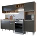 Cozinha Completa Emilia 9 Portas 1 Gaveta com Tampo Smart Preto/Grafite - Panorama Móveis