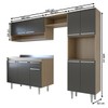 Cozinha Compacta Emilia 9 Portas 1 Gaveta para Pia Smart Preto/Grafite - Panorama Móveis