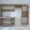 Cozinha Compacta Emilia 9 Portas 1 Gaveta para Pia Smart Preto/Grafite - Panorama Móveis