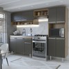 Cozinha Compacta Emilia 9 Portas 1 Gaveta para Pia Smart Preto/Grafite - Panorama Móveis