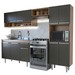 Cozinha Compacta Emilia 9 Portas 1 Gaveta para Pia Smart Preto/Grafite - Panorama Móveis