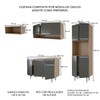 Cozinha Compacta Emilia 9 Portas 1 Gaveta para Pia Smart Preto/Grafite - Panorama Móveis