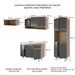 Cozinha Compacta Emilia 9 Portas 1 Gaveta para Pia Smart Preto/Grafite - Panorama Móveis
