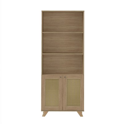 Armário Multiuso Trama 2 Portas 4 Prateleiras Carvalho - Artely Móveis