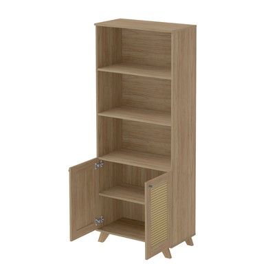 Armário Multiuso Trama 2 Portas 4 Prateleiras Carvalho - Artely Móveis