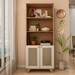 Armário Multiuso Trama 2 Portas 4 Prateleiras Cinamomo/Off White - Artely Móveis