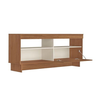Rack para TV Até 65 Polegadas City 1 Porta Frisada Cinamomo/Off White - Artely Móveis