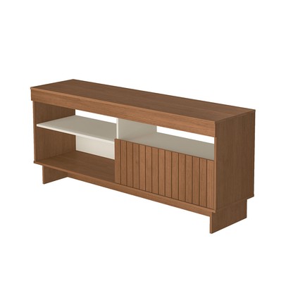 Rack para TV Até 65 Polegadas City 1 Porta Frisada Cinamomo/Off White - Artely Móveis