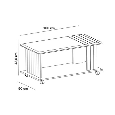 Mesa de Centro Mila Frisada Cinamomo/Off White - Artely Móveis