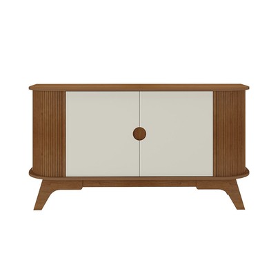 Balcão Buffet Vivaldi 2 Portas Ripado Cinamomo/Off White - Artely Móveis