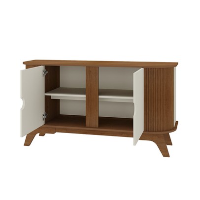 Balcão Buffet Vivaldi 2 Portas Ripado Cinamomo/Off White - Artely Móveis