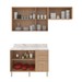 Cozinha Compacta Dália 6 Portas 3 Gavetas Freijó/Mármore Branco - Tecno Mobili