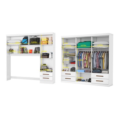 Guarda-Roupa Casal Modulado Hércules 11 Portas 6 Gavetas Branco - Carioca Móveis