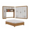 Guarda-Roupa Casal Modulado com Cama Hércules 11 Portas 6 Gavetas Cinamomo/Off White - Carioca Móveis