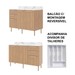 Cozinha Compacta Tulipa 6 Portas e 5 Gavetas Freijó/Mármore Branco - Tecno Mobili