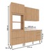 Cozinha Compacta Tulipa 6 Portas e 5 Gavetas Freijó/Mármore Branco - Tecno Mobili