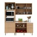 Cozinha Compacta Tulipa 6 Portas e 5 Gavetas Freijó/Branco/Mármore Branco - Tecno Mobili