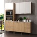 Cozinha Compacta Tulipa 6 Portas e 5 Gavetas Freijó/Branco/Mármore Branco - Tecno Mobili